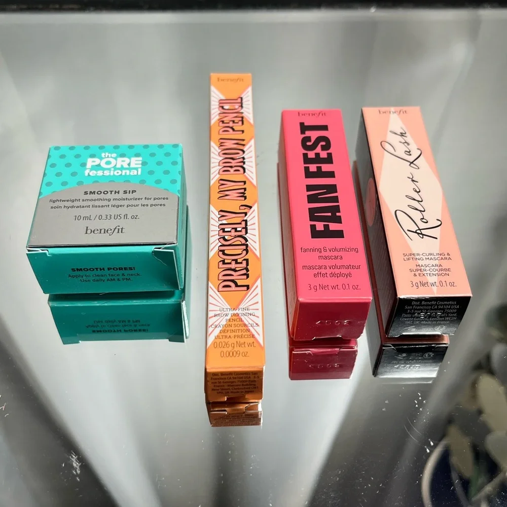 BENEFIT COSMETICS Travel/Trial Size Set: Mascara, Brow Pencil, Pore Moisturizer